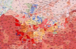 Atlanta redlining and 2010 maps overlaid
