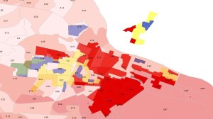 Redlining Augusta map and 2010 census map